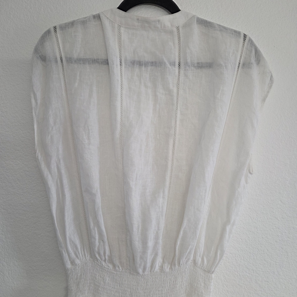 Rails Angelina White Lace Detail Dress Linen Rayon Womens Size Medium - Picture 9 of 12